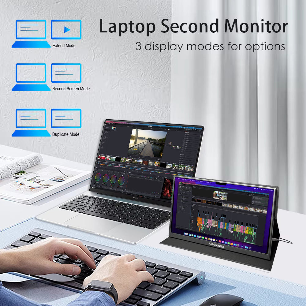 AIREIXINGD 16.0“ 1080P 144Hz Portable Monitor  USB C Laptop Monitor w/ 100% DCI-P3 HDMI Computer Gaming Display For Mac